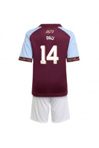 Aston Villa Pau Torres #14 Jalkapallovaatteet Lasten Kotipeliasu 2025-26 Lyhythihainen (+ Lyhyet housut)
